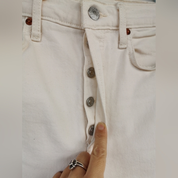 RE/DONE 90s High Rise Ankle Crop size 28 Bone light cream color - Picture 5 of 13